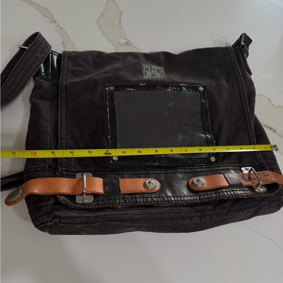DIESEL I.N.D. VINTAGE BLACK/brown CANVAS Cotton MESSENGER CROSSBODY SHOULDER BAG - Picture 14 of 16